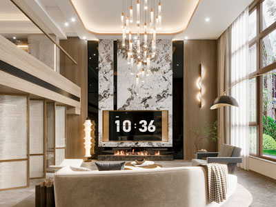 现代别墅挑高客厅