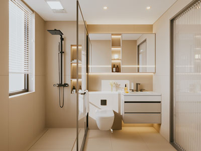 现代奶油风卫浴间 洗手间