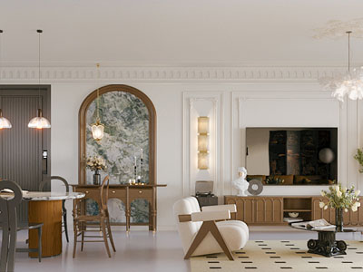 法式中古风客厅餐厅