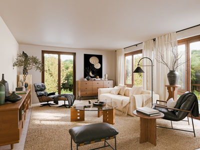 现代中古风客厅