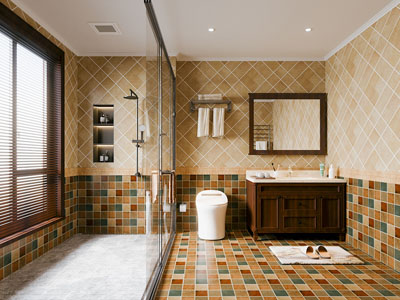 美式田园卫浴间 洗手间