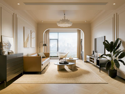 侘寂风中古风客厅