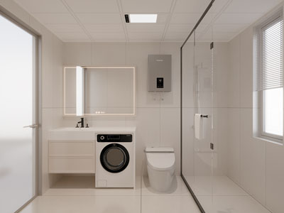 现代白色卫浴间 洗手间