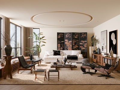 现代中古风客厅