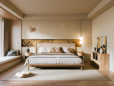 侘寂风中古卧室