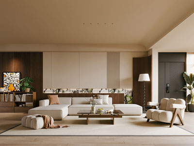 现代中古风客厅