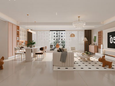 现代轻奢客厅餐厅