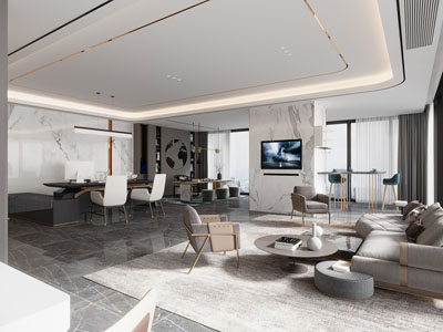 现代轻奢董事长 总经理办公室3d模型 现代轻奢董事长 总经理办公室