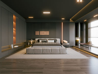 现代暗黑风卧室