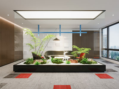 现代室内植物景观园艺小品