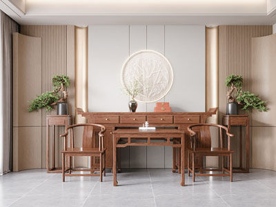 新中式案几 扶手椅子 方桌