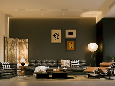 现代中古风客厅