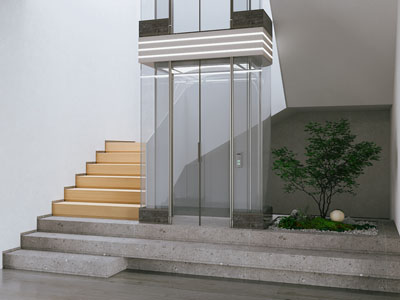 现代电梯间 楼梯间3d模型 现代电梯间 楼梯间