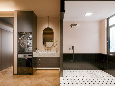 法式洗手间干区 卫浴间