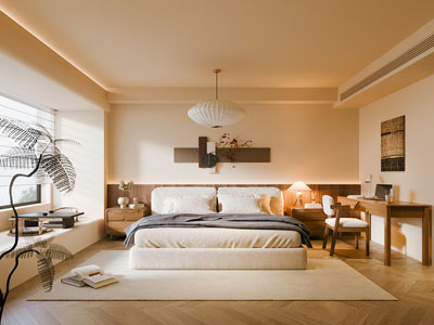 侘寂风中古卧室