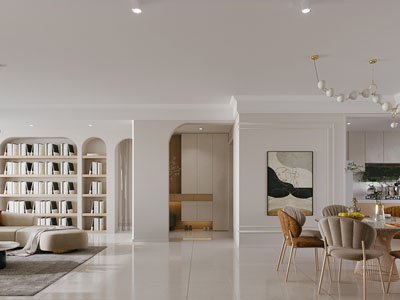 法式轻奢客厅餐厅