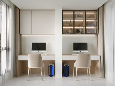 现代书桌椅组合3d模型 现代书桌椅组合