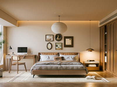 侘寂风中古风卧室