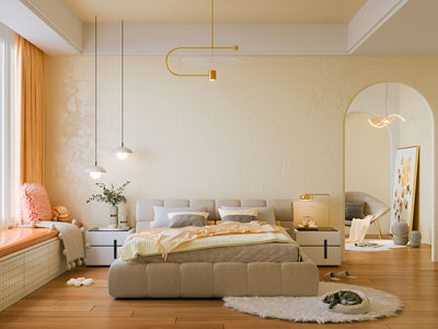 现代奶油风卧室