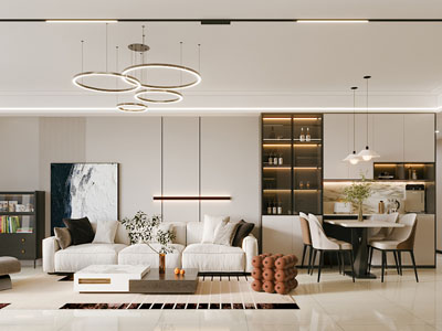 现代客厅餐厅