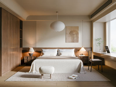 侘寂风中古卧室