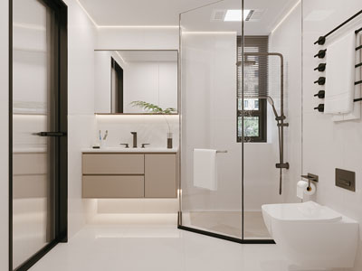 现代白色卫浴间 洗手间