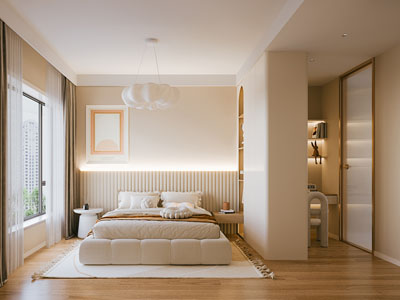 现代奶油风卧室