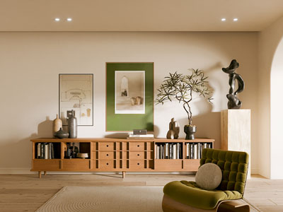 现代中古风电视柜 矮柜 休闲椅