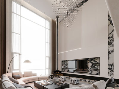 现代别墅挑高客厅