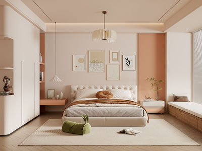 现代奶油风卧室