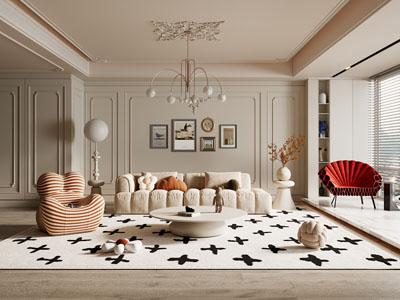 法式奶油风客厅