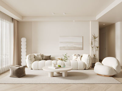 现代奶油风客厅