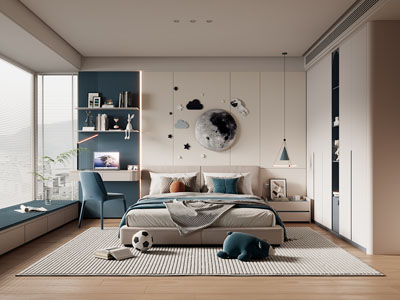 现代卧室 儿童房 男孩房