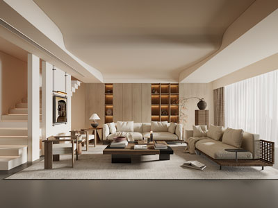 侘寂风中古风客厅