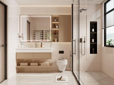 现代奶油风卫浴间 洗手间