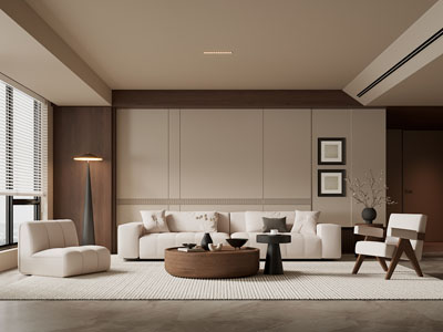 现代中古风客厅