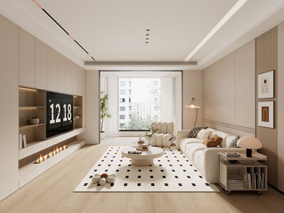 现代奶油风客厅