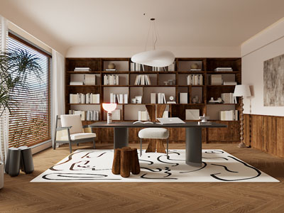 现代中古风书房