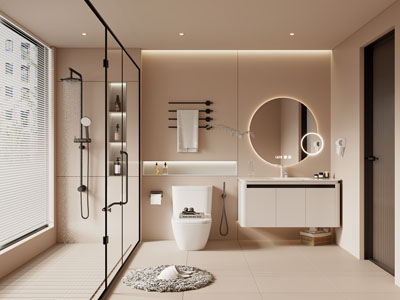 现代奶油风卫浴间 洗手间