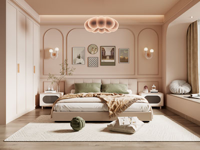 现代奶油风卧室