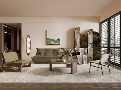 现代中古风客厅