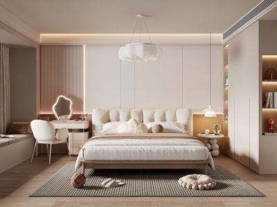 现代奶油风卧室