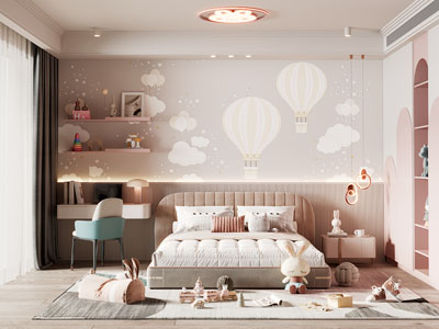 现代卧室 儿童房 公主房 女儿房3d模型 现代卧室 儿童房 公主房 女儿房