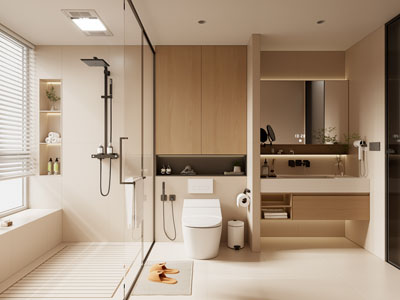 现代奶油风卫浴间 洗手间