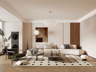 现代奶油风客厅