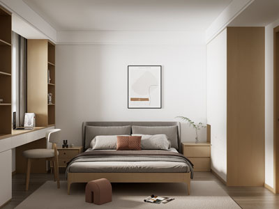 日式卧室 书桌椅组合