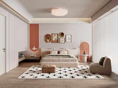 现代奶油风卧室