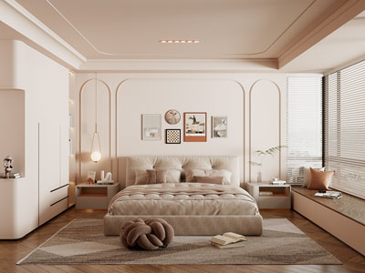 现代奶油风卧室