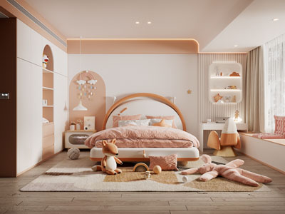 现代卧室 儿童房 公主房