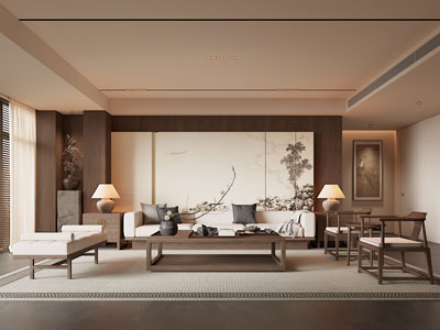 新中式中古风客厅